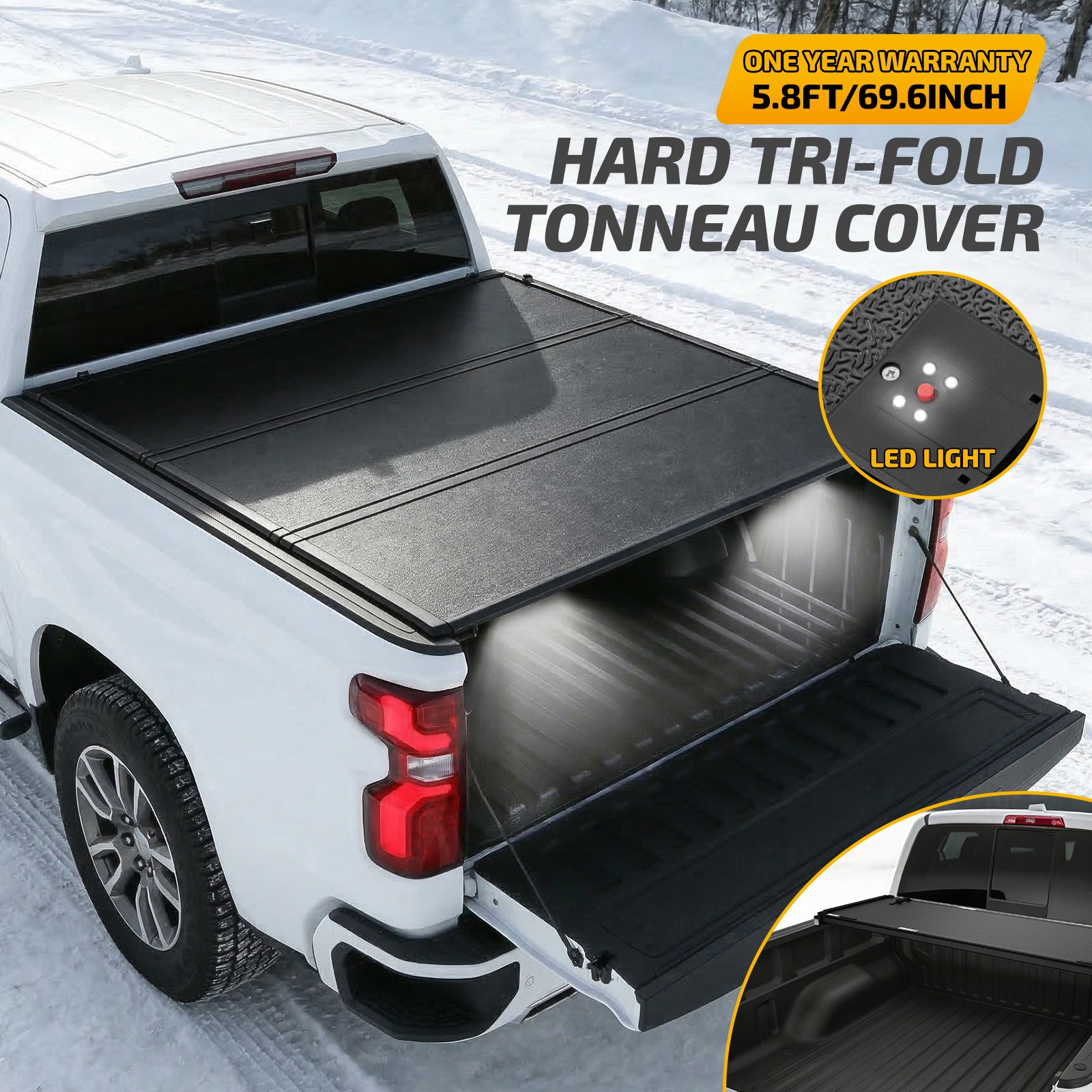 5.8FT For 2019-2026 Chevy Silverado 1500 Hard Cover Complete Kit For Simple DIY