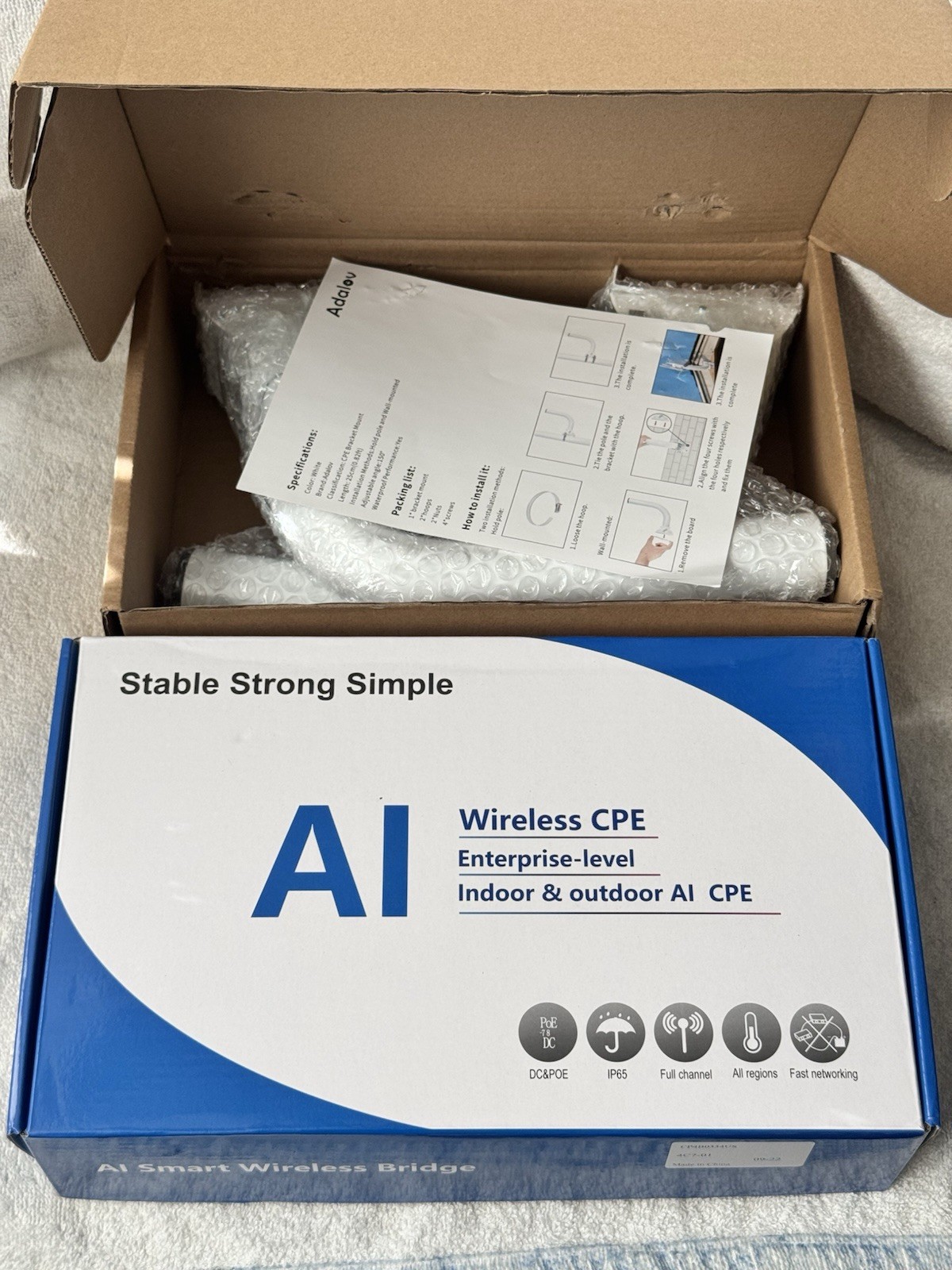 AI Wireless CPE Enterprise-level Indoor&Outdoor Bridge with Bracket WiFi Bridge