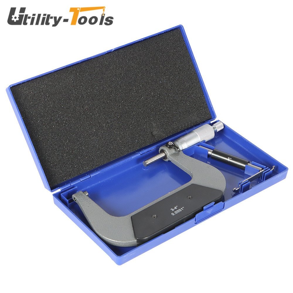 3-4" Precision Outside Micrometer .0001" Resolution Carbide Tipped,Standard 1pcs