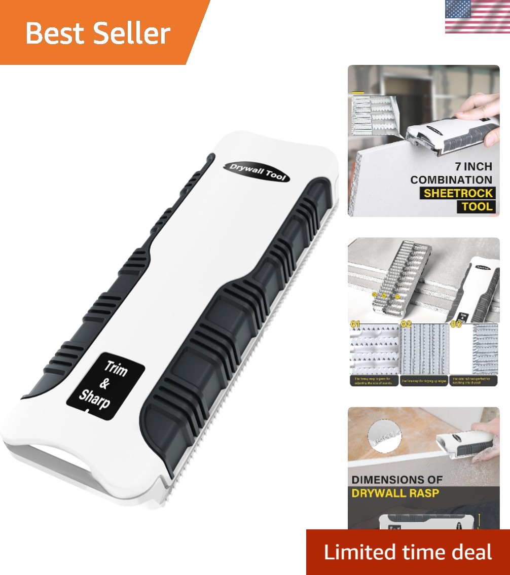 Drywall Rasp, s Rasp 7 inch Combination Sheetrock Tool with Bi-Directional Te...