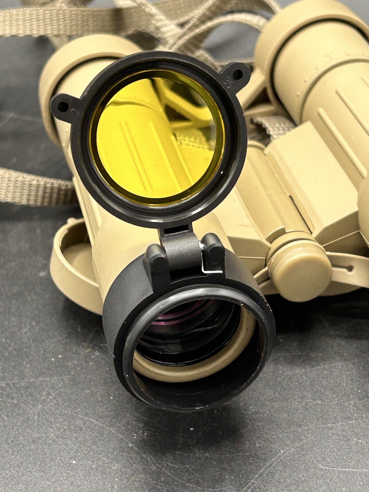 Pair M24 Binocular Objective Lens Flip Up Cover - Yellow