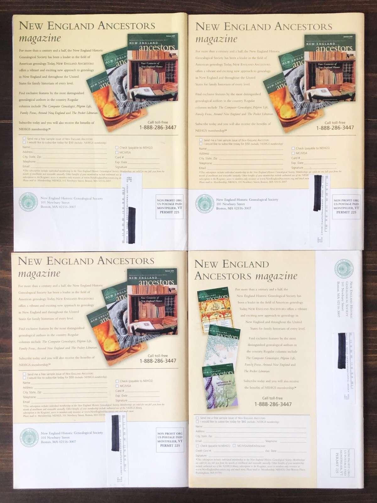 2001 New England Ancestors Magazine, Lot of 5