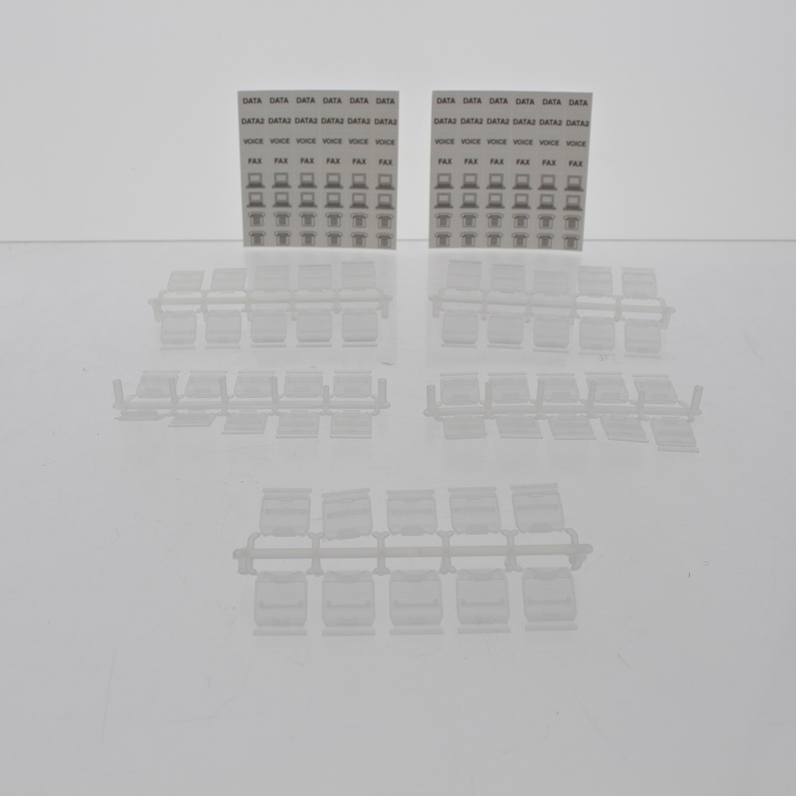 50pk Leviton 51084-ICN Clear Quickport Shutters w/ 95pcs Identification Labels