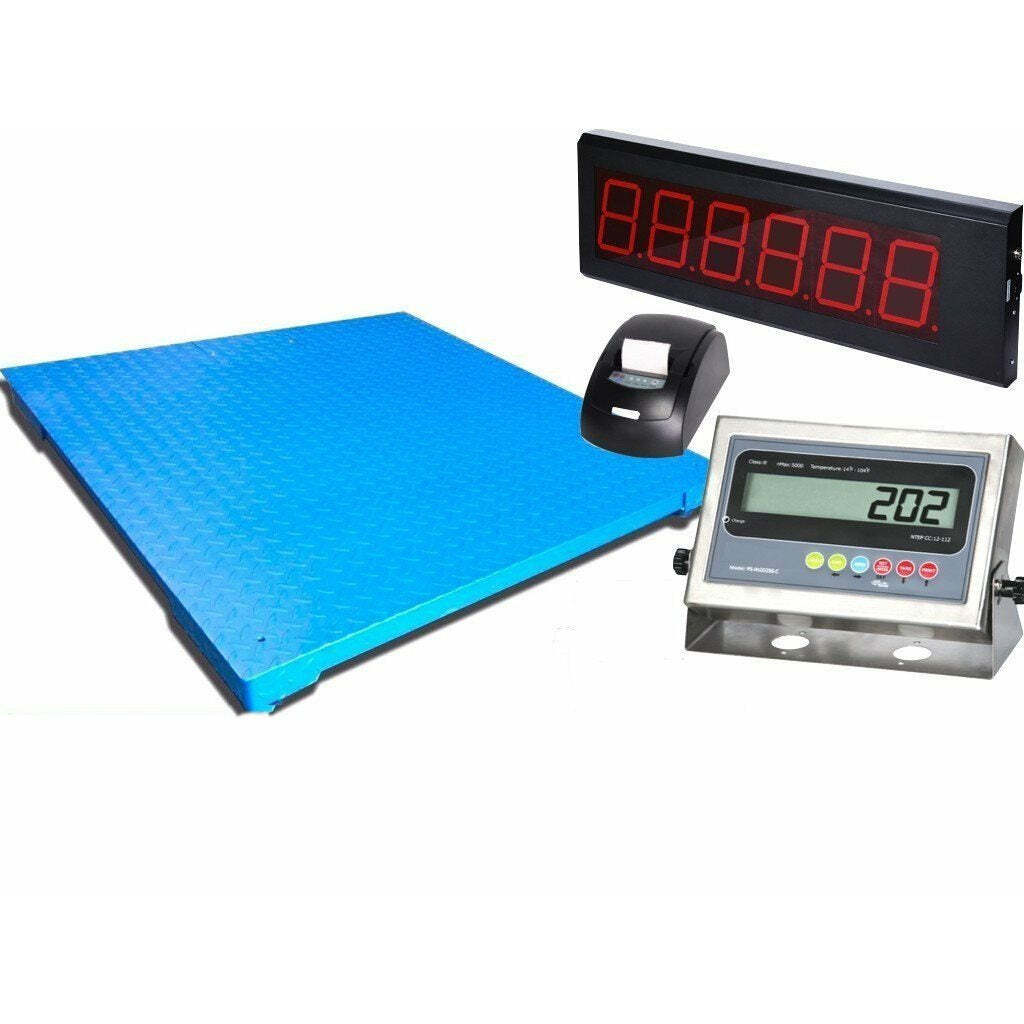 SellEton 48" x 48" Industrial Floor Scale with Printer & Scoreboard 1000 lbs