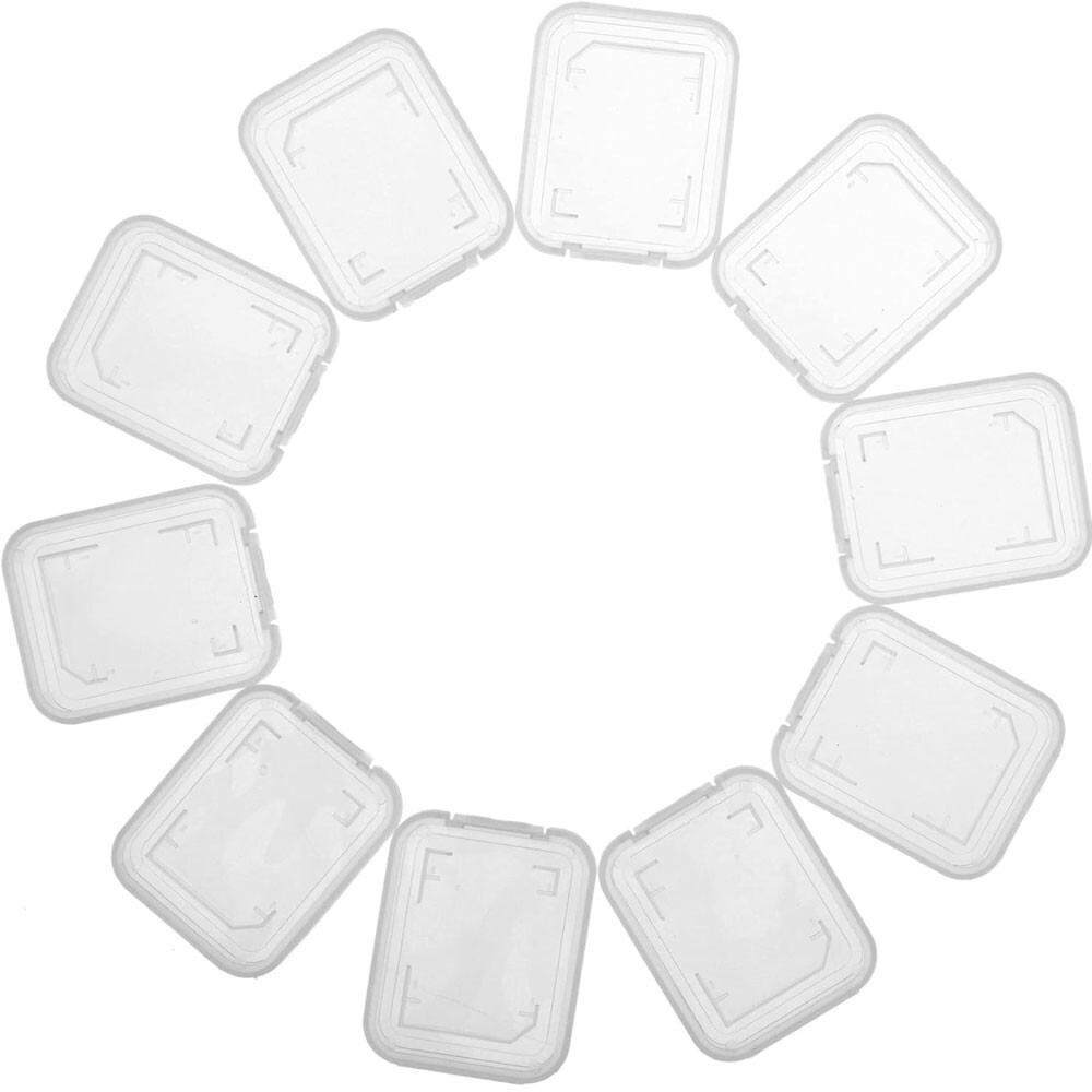 60pcs Plastic Transparent Standard SD SDHC Memory Card Case Holder Storage Box