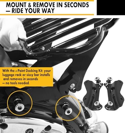4 Point Docking Hardware Kit for Harley Touring | 2014-2026 Electra Gloss Black