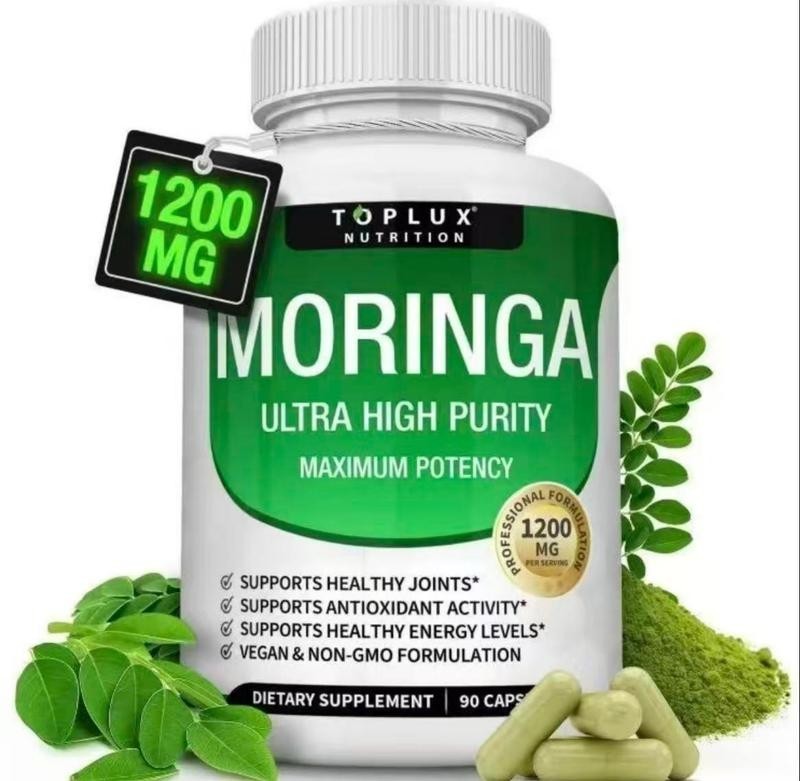 Toplux Moringa Leaf Capsules 1200mg Immune Joint Antioxidant Energy Support 90ct