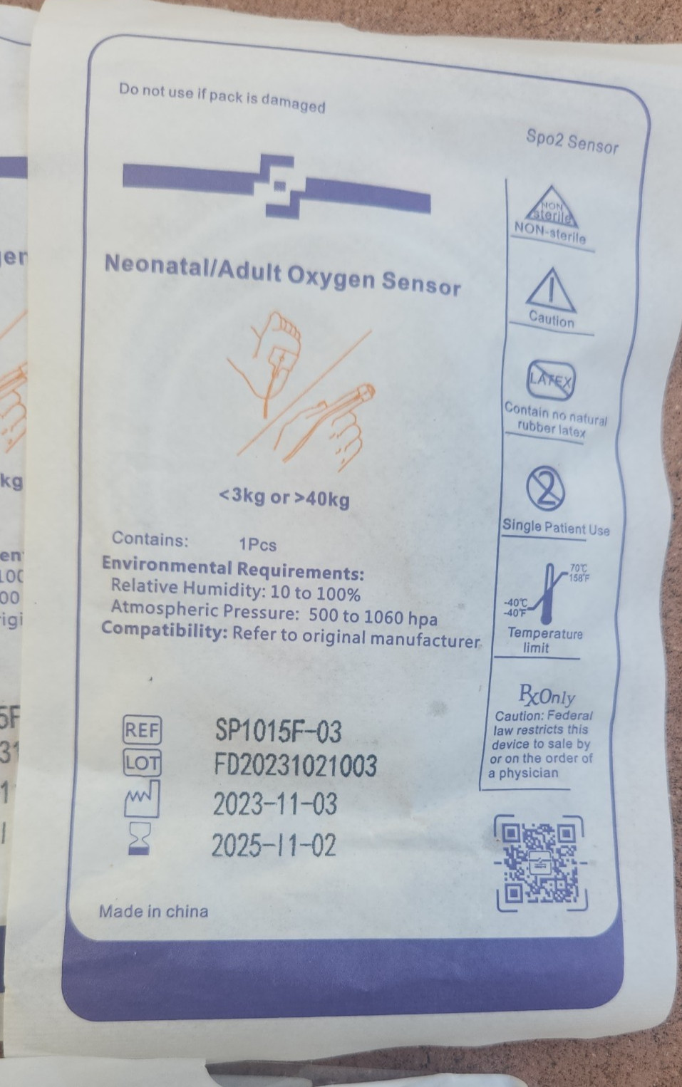 Neonatal/Adult Pulse Oximeter Sensors SpO2 Pack of 10