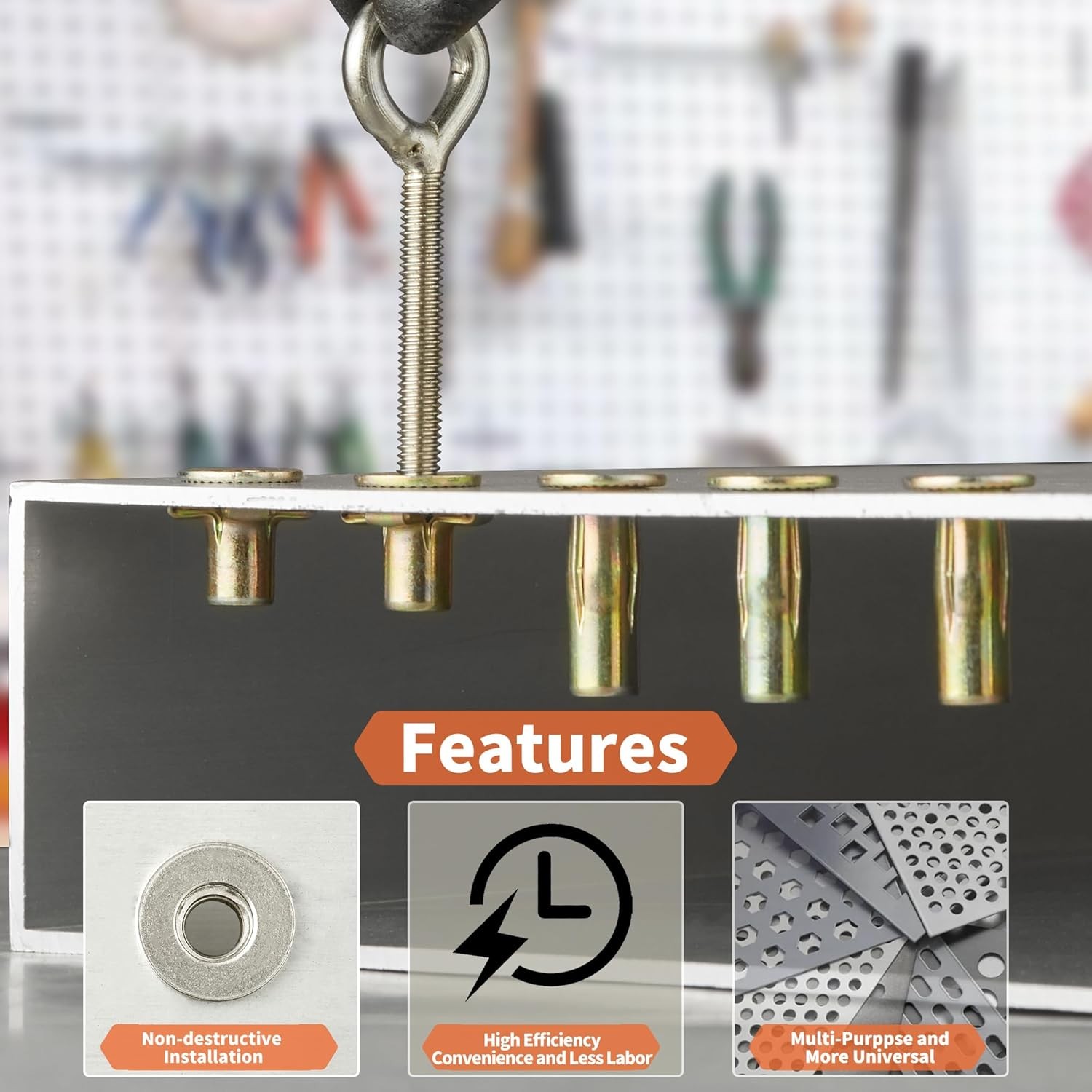 Multi-Grip Flat Head Rivnut Tool Kit for Construction Industrial Use