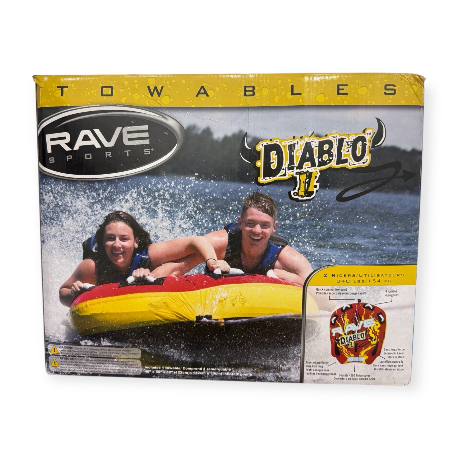 RAVE Sports Diablo II Towable Tube for Boating And Watersports 2 Riders
