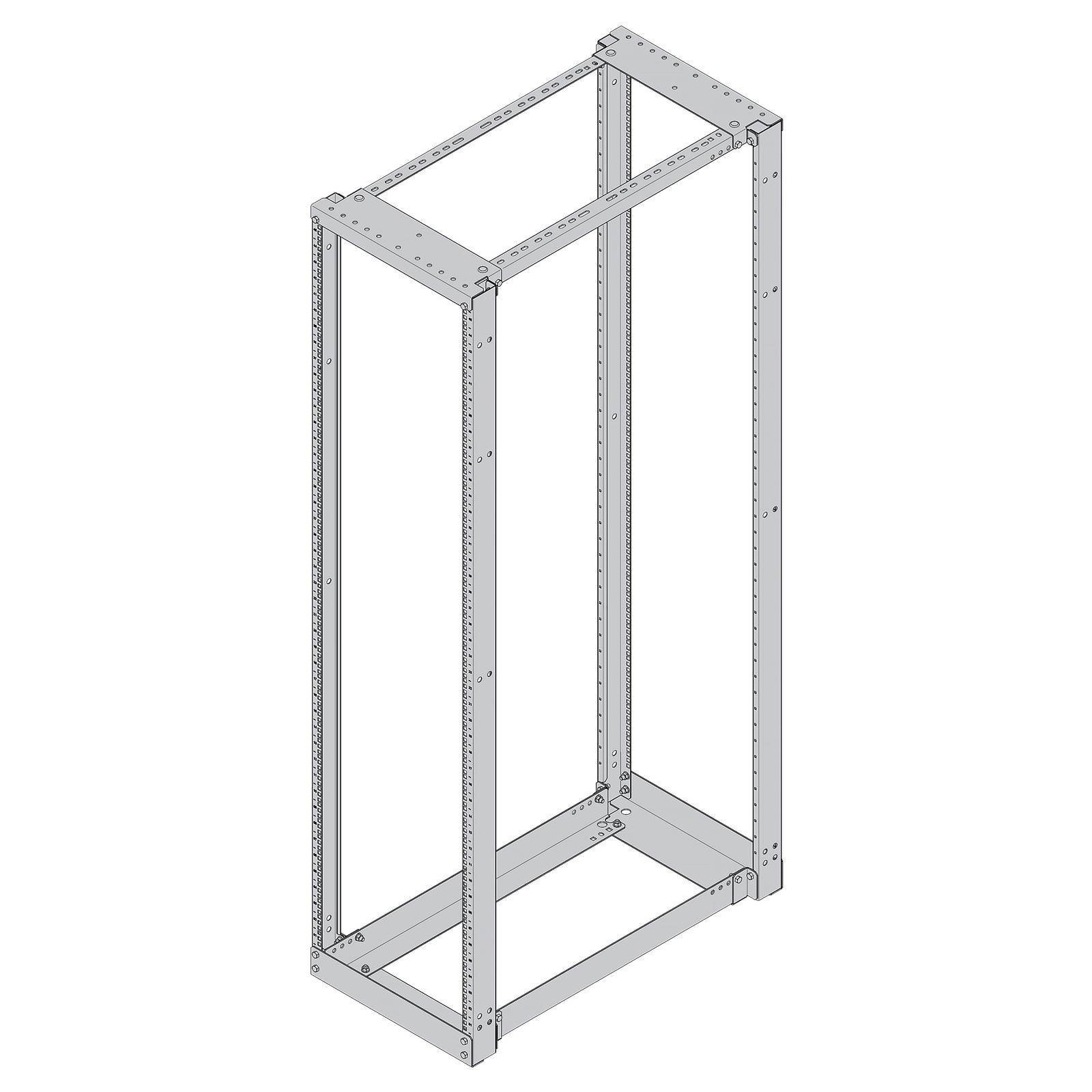 B-LINE SYSTEMS SB837096CFB 4-POST ADJUSTABLE DEPTH EQUIPMENT RACK, 96"