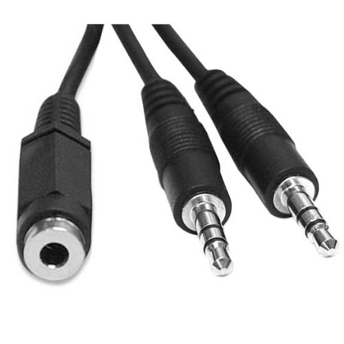 6inch 3.5mm Stereo Female to 2-Male Y-Splitter Audio Cable Cord
