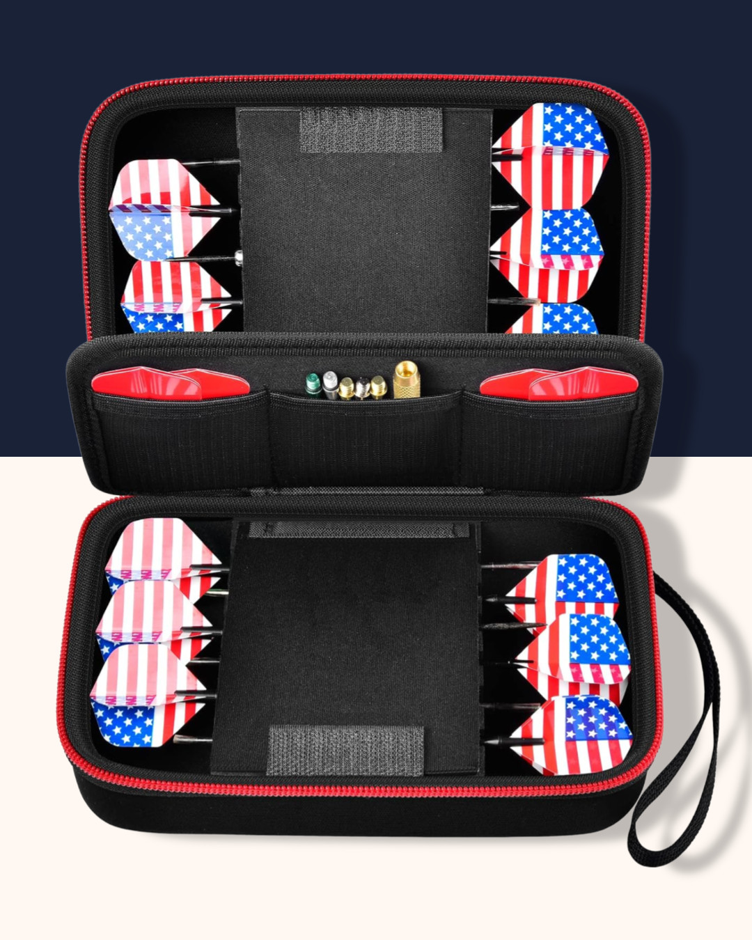 Dart Case Holder Bag for 12 Steel/Soft Tip Darts with Accessories Red