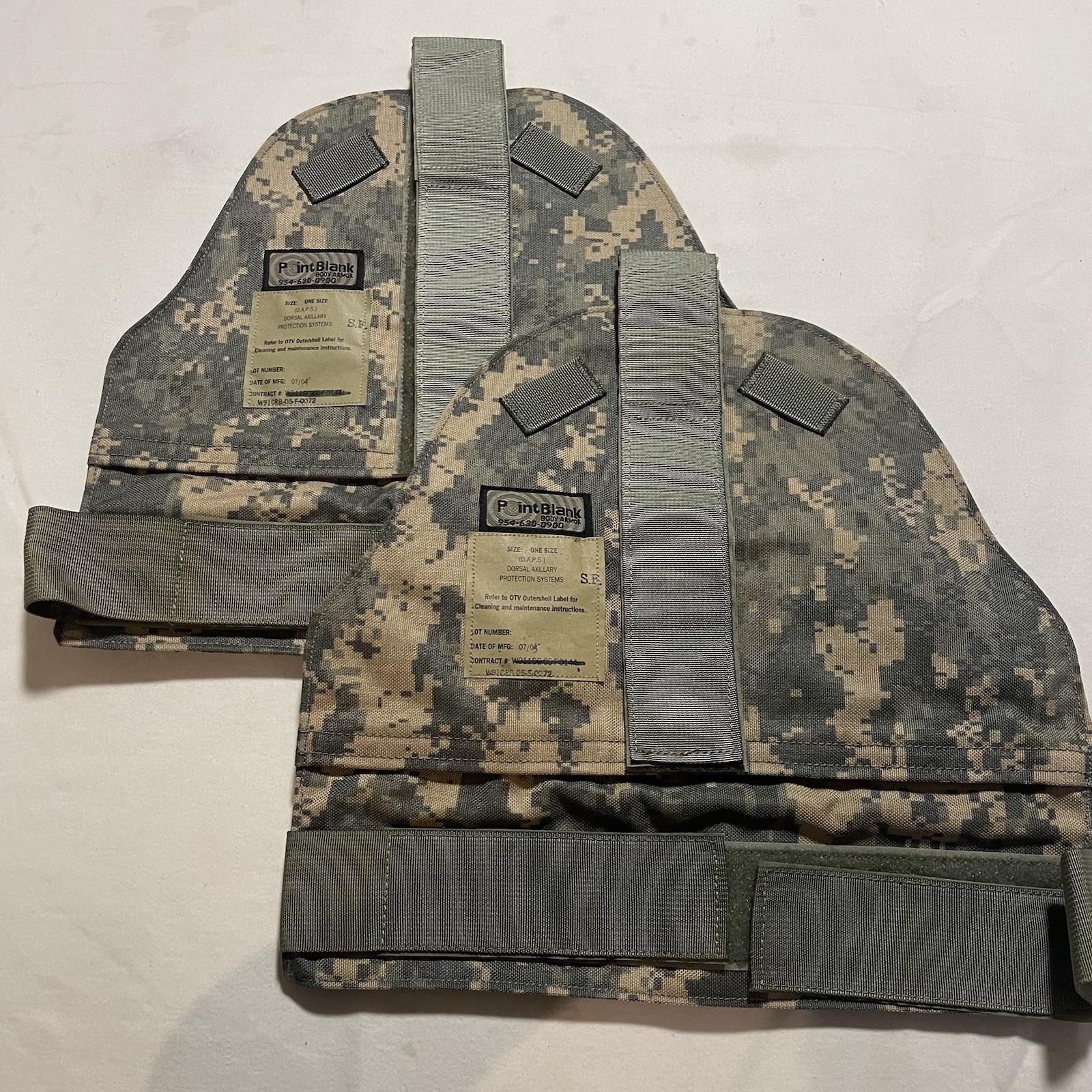 DAPS Dorsal Axillary Protectors Outer Shell Pair Point Blank D.A.P.S.