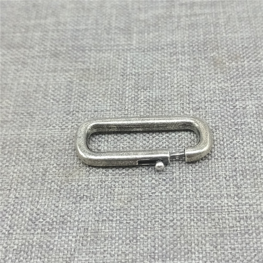 2pcs 925 Sterling Silver Oval Spring Ring Trigger Clasps for Bracelet Necklace