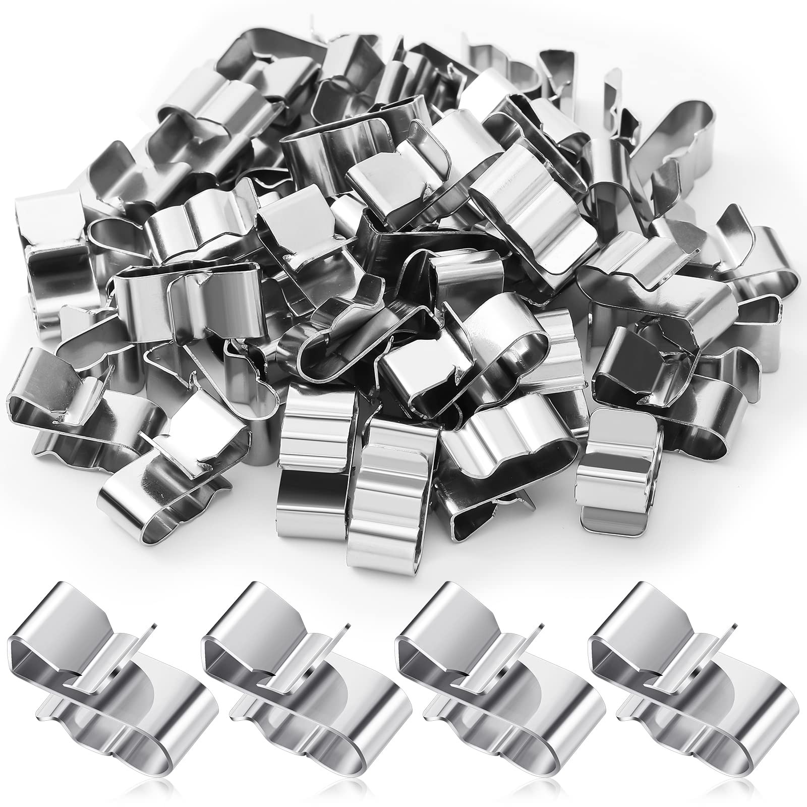 50 Pcs Trailer Frame Wire Clips Stainless Steel Metal Cable Clips 22.5 mm/ 0....
