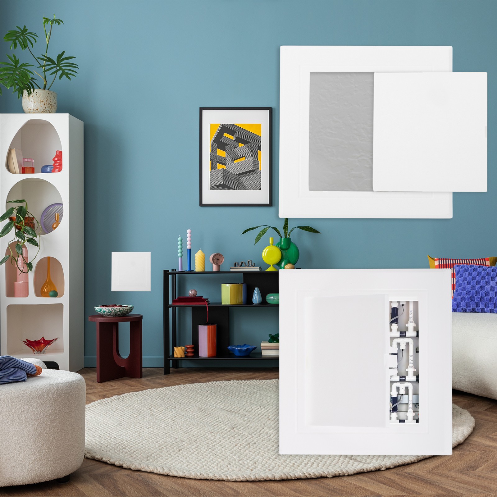 4x4 Inch(95x95mm) Removable Hinged Access Panel, Access Doors, White