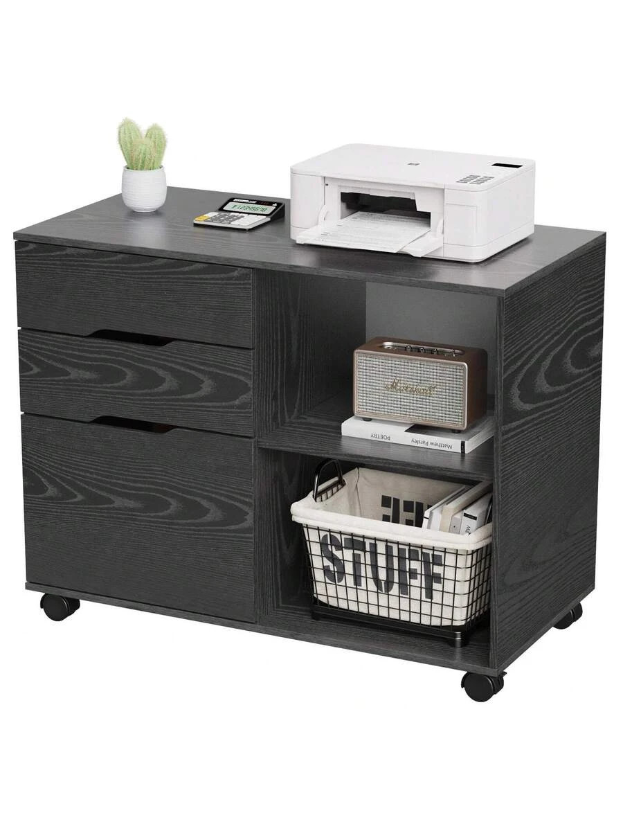 3 Drawer Mobile Lateral File Cabinet Filing Printer Stand Storage Office