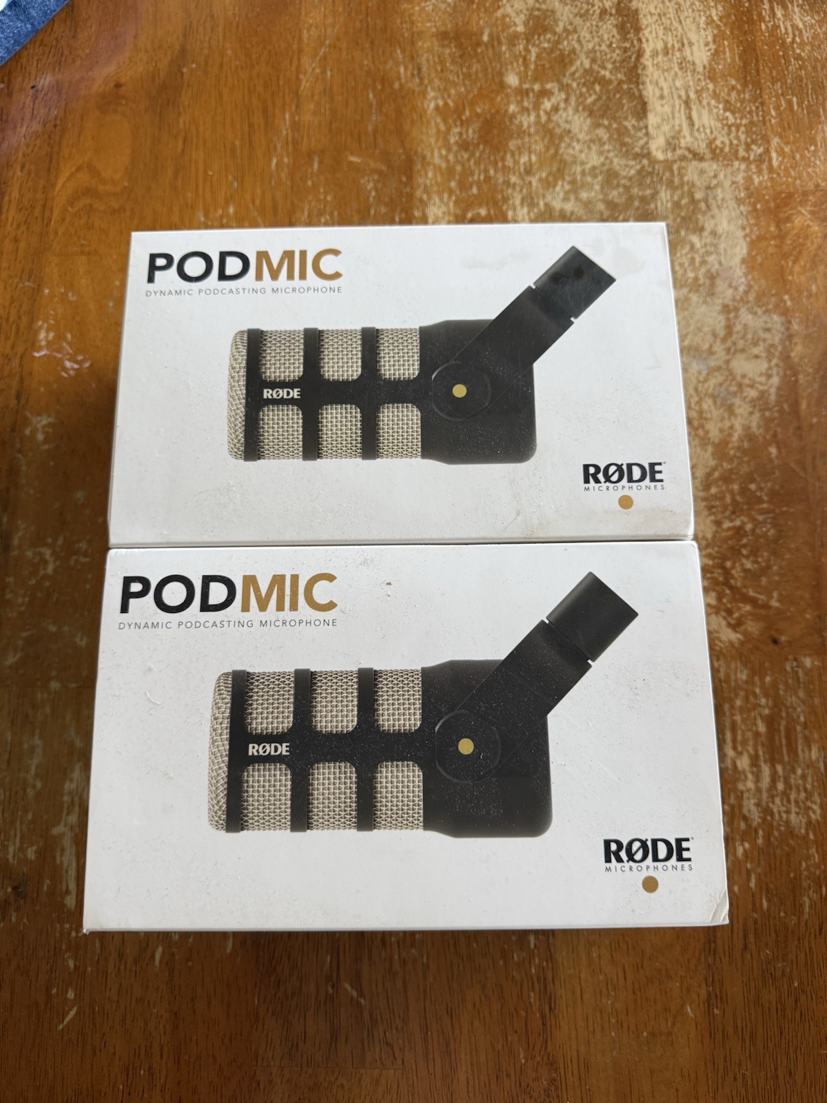 TWO RODE PodMic Dynamic Podcasting Microphones Open Box