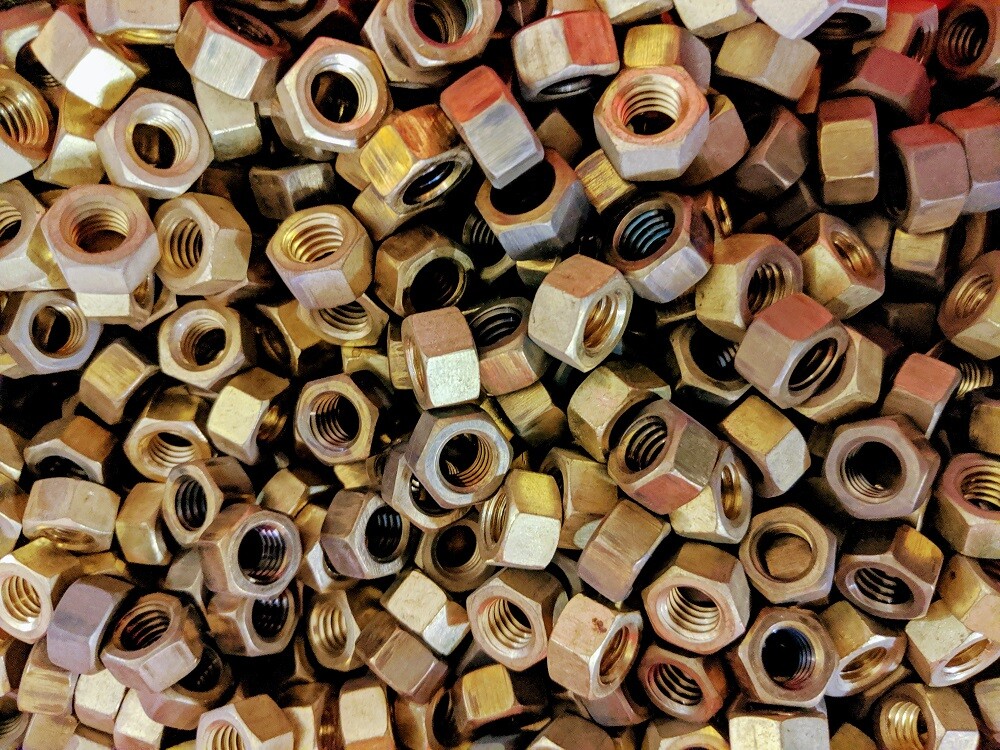 3/8-16 BRASS HEX NUT 25 EACH