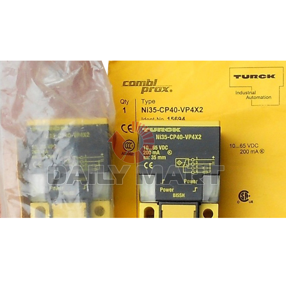 TURCK NI35-CP40-VP4X2 Nonembeddable Rectangular Inductive Proximity Sensor IP67