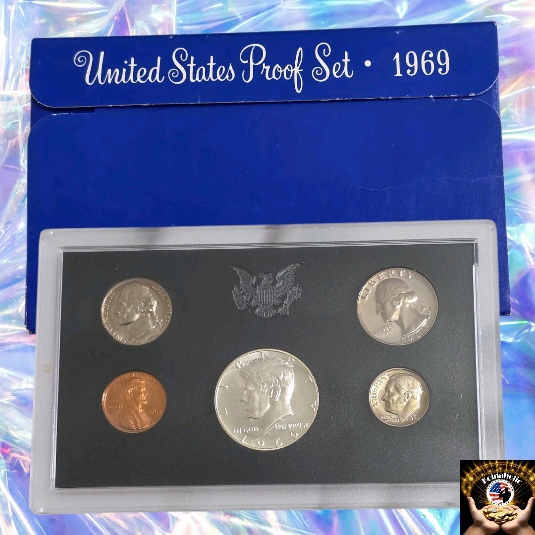 1969 Proof Set U.S. Mint OGP 40% Kennedy Half, Pulled From Storage, Fast Ship 🚢