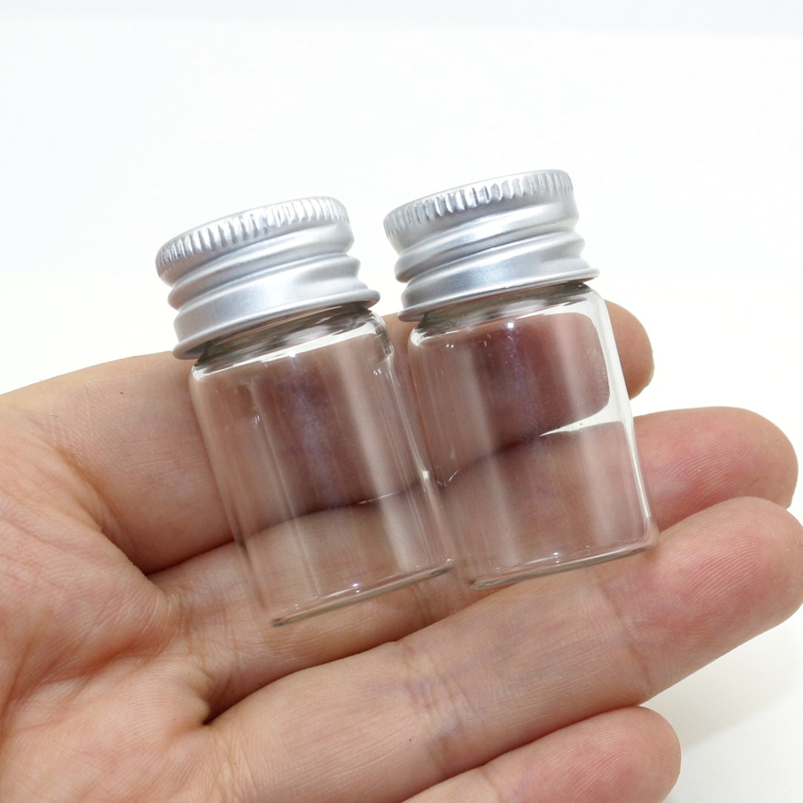 6 Empty Small Glass Storage Bottles Vials with Screw Cap 8ml(22X40mm) Mini Jars