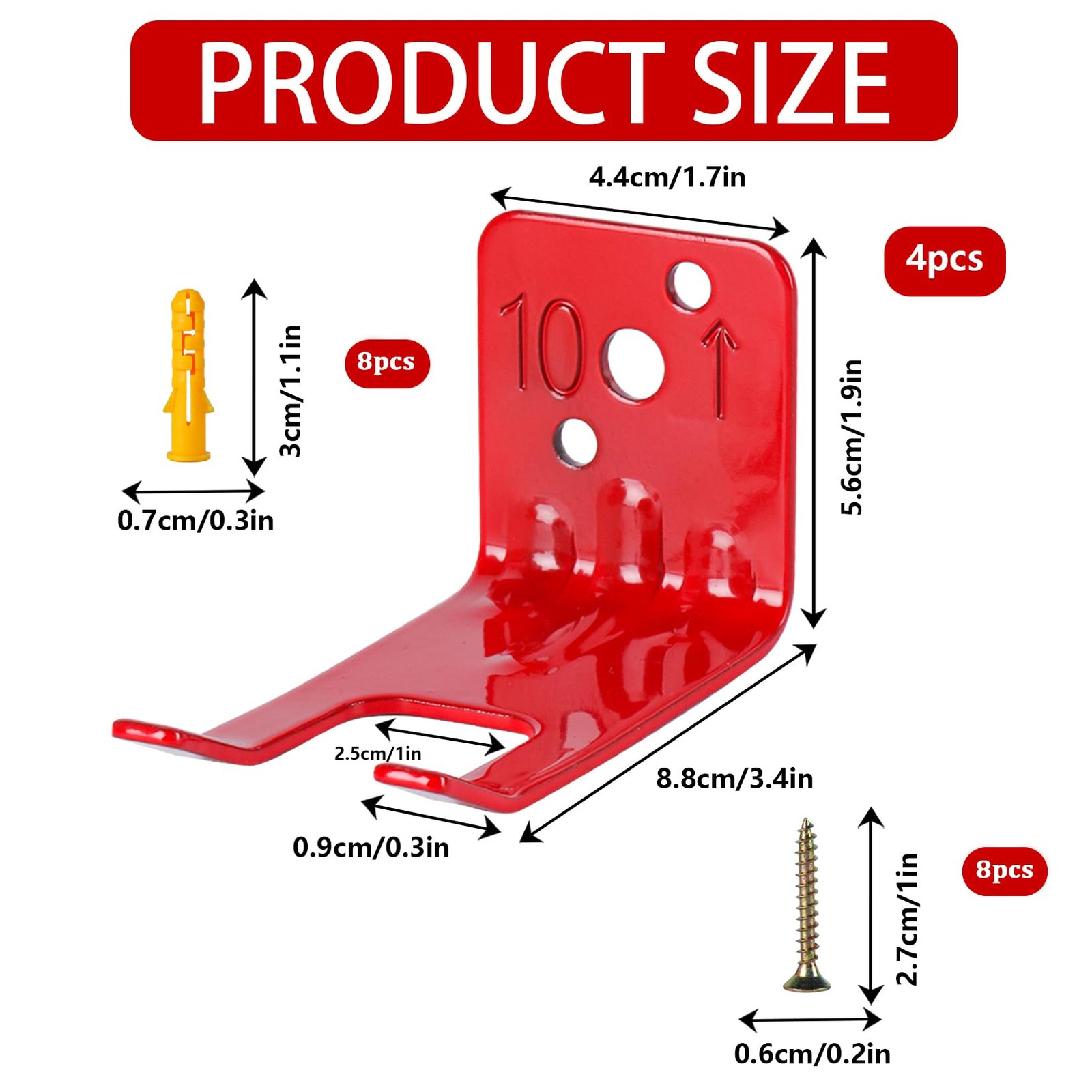Fire Extinguisher Mounts & Brackets,4 Pack 4 Pack, Red