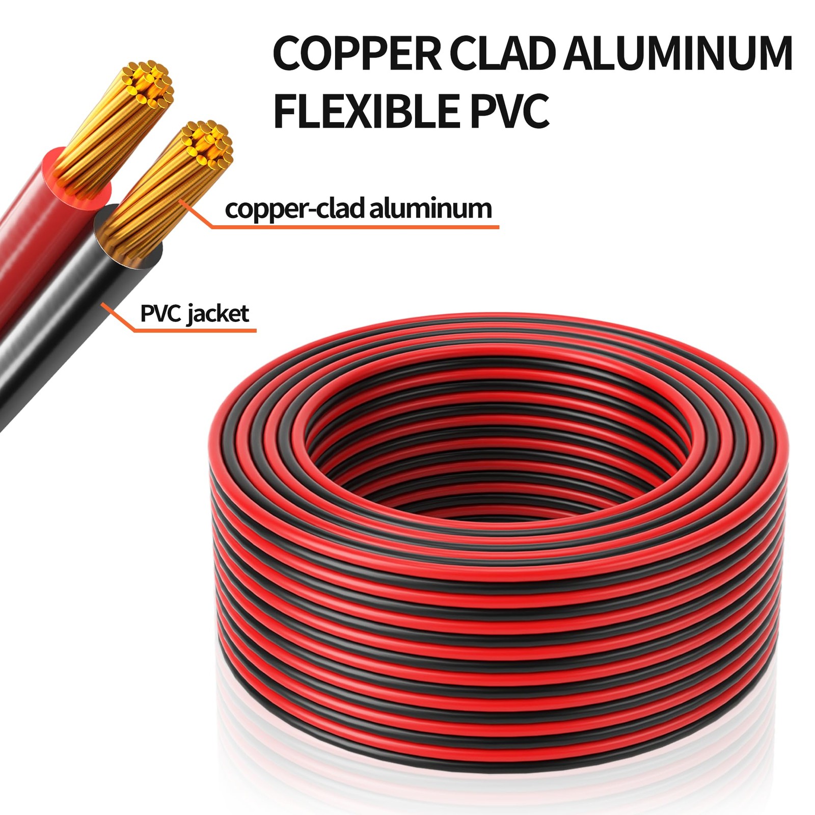 Energeaster 16 Gauge Wire, 16AWG Automotive Electrical 50FT, Red and Black