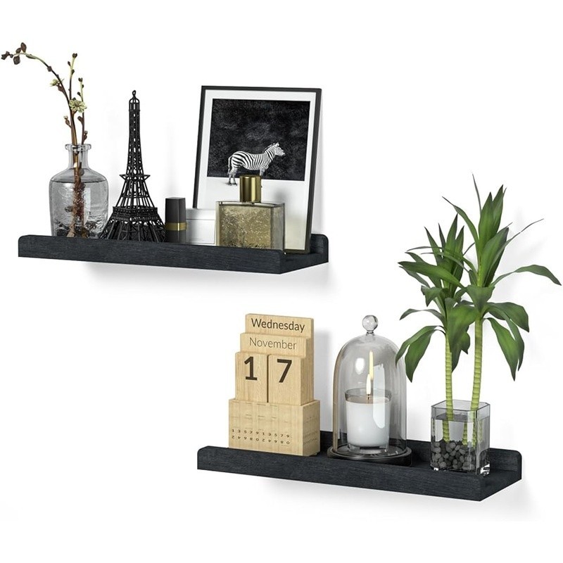 Rustic Wood Floating Shelves Wall Mount Display Storage Easy Install Home Decor