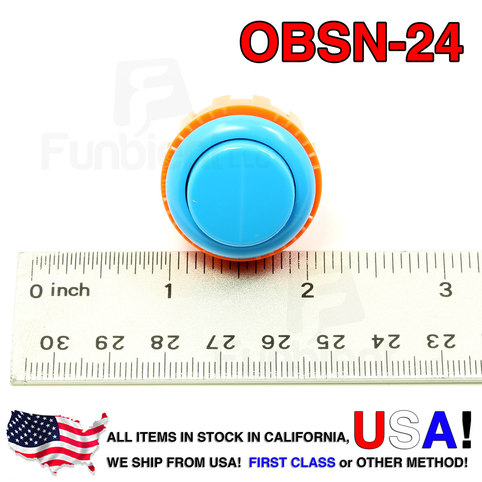 Sanwa Denshi Original OBSN-24 BLUE Push Button Screw Type secure JAMMA