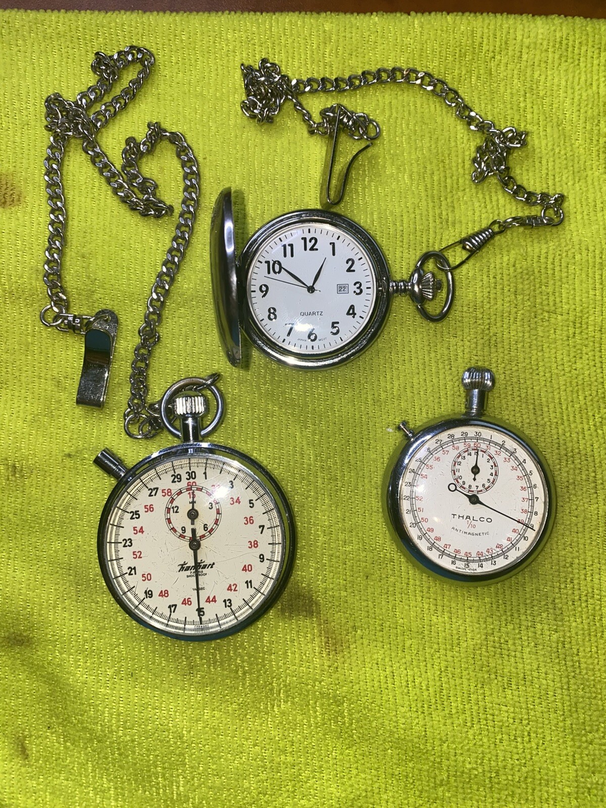 Parts or Repair Vintage Stopwatches Hanhart Thalco Germany Swiss + Pocket Watch