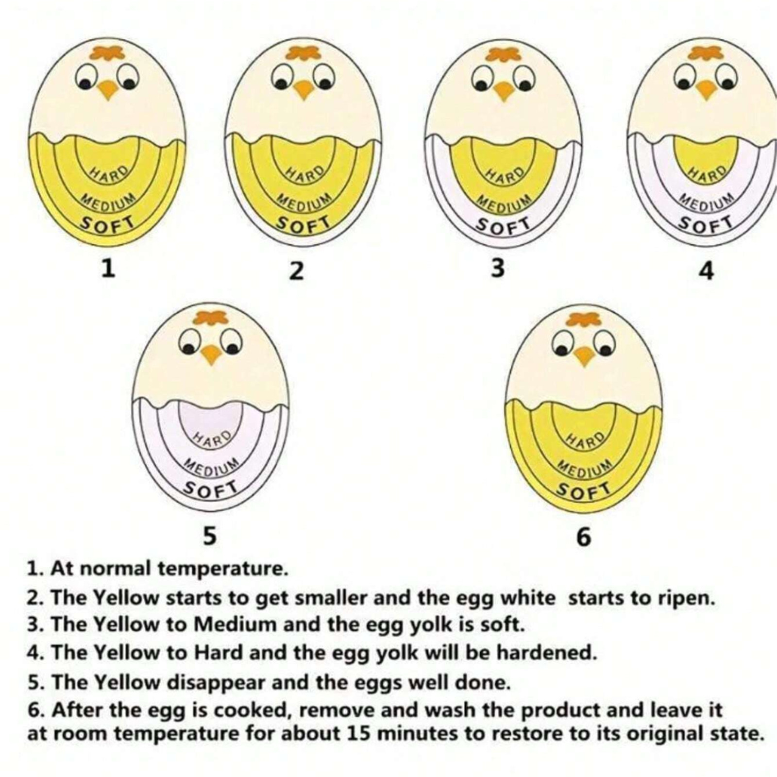 1x Color Changing Egg Timer – Accurately Measure Hard And Soft Boiled Eggs Cook