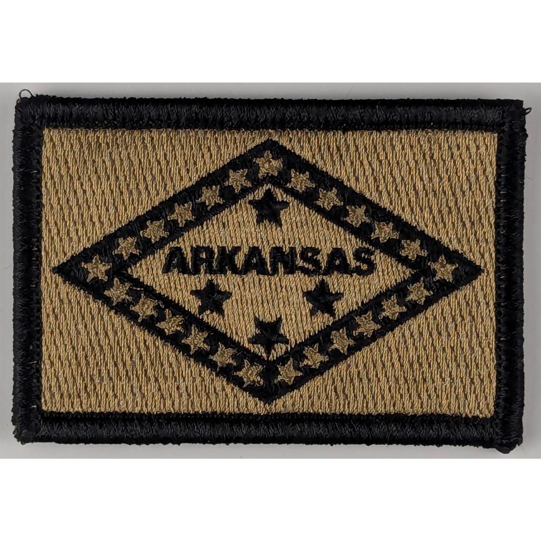 Arkansas State Flag Patch - Subdued Coyote Brown OCP - Hook Fastener Patch