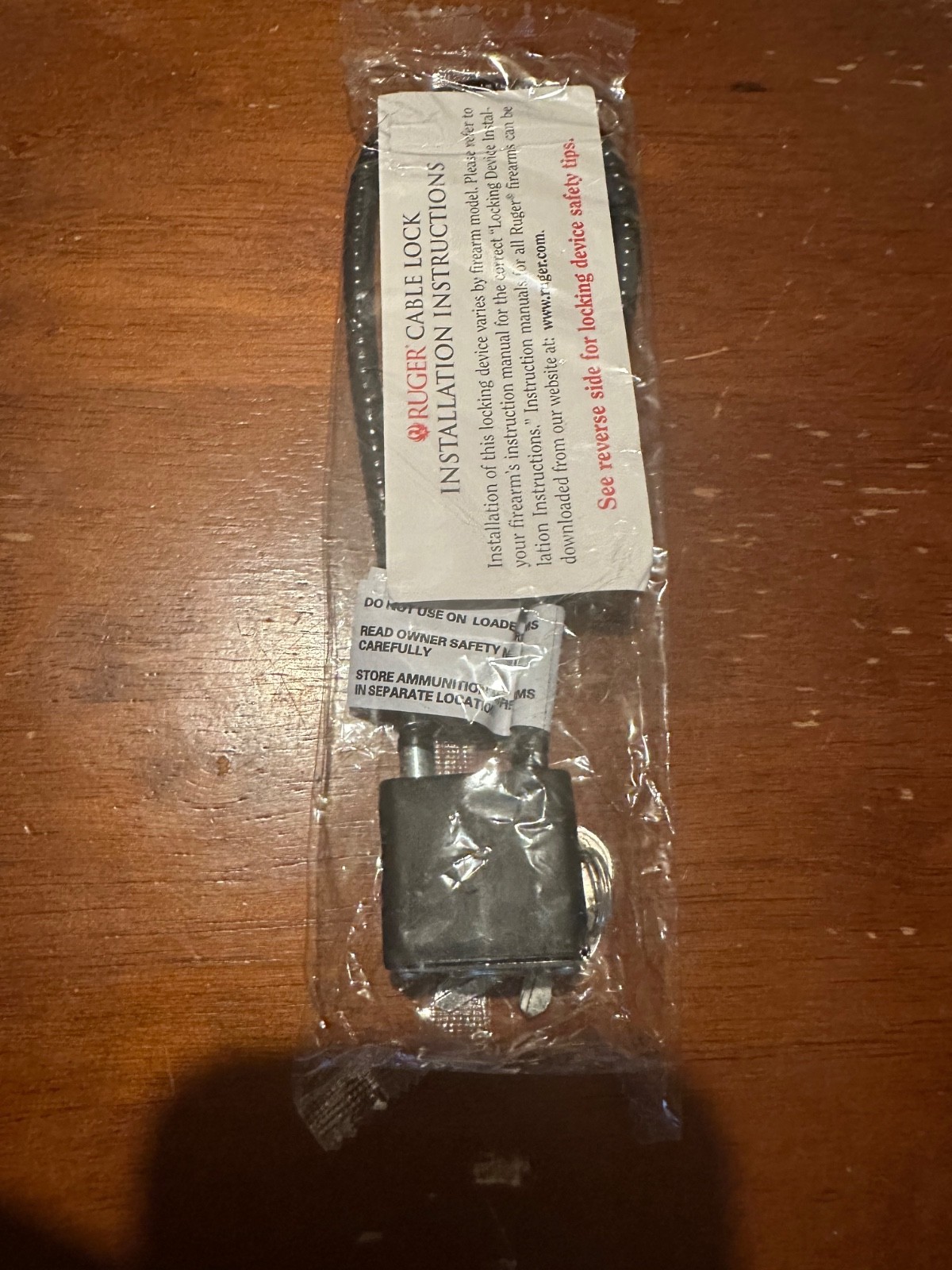 Gun Lock Ruger Firearm Gun Safety Cable Lock Brand New