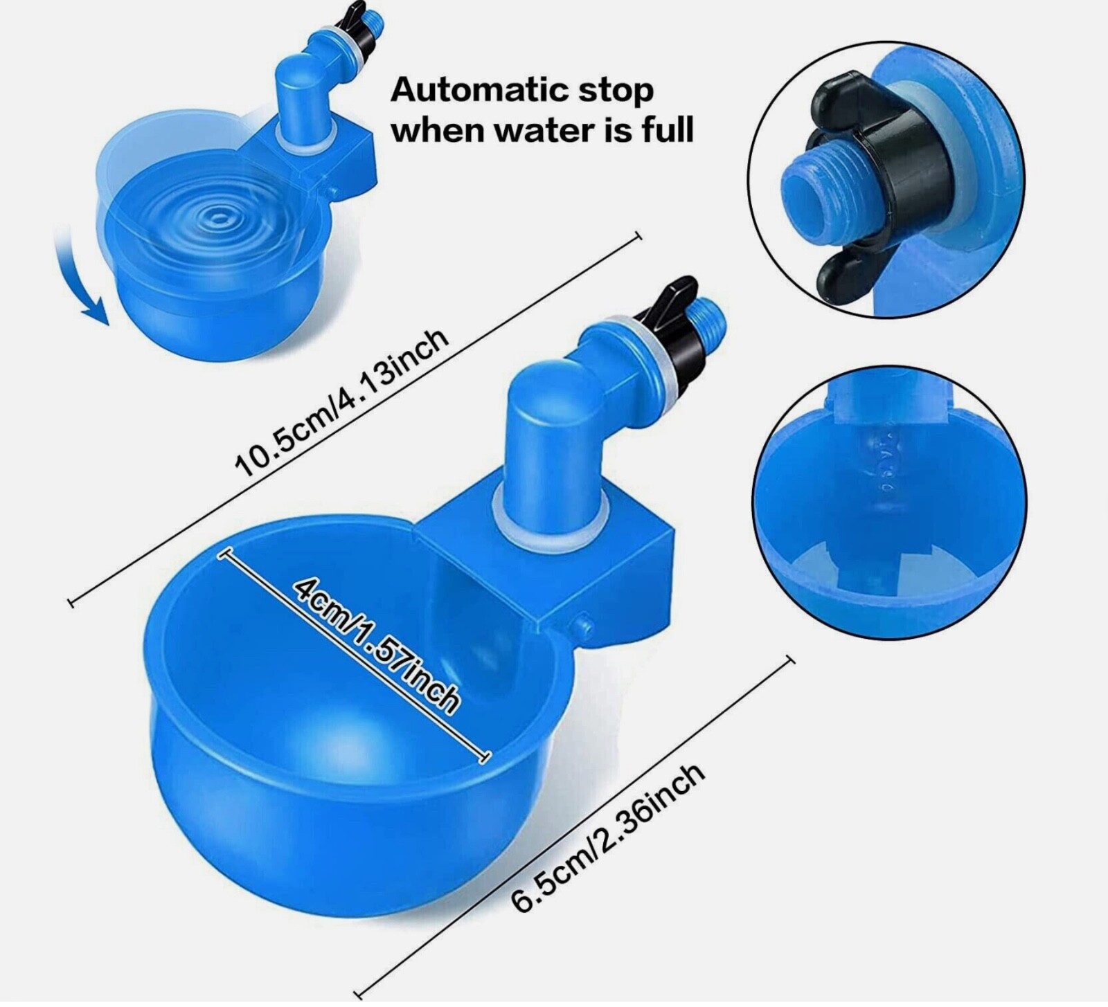 10 pack Automatic Water Cups Poultry Drinker Waterer Chicken Duck Quail Drinking
