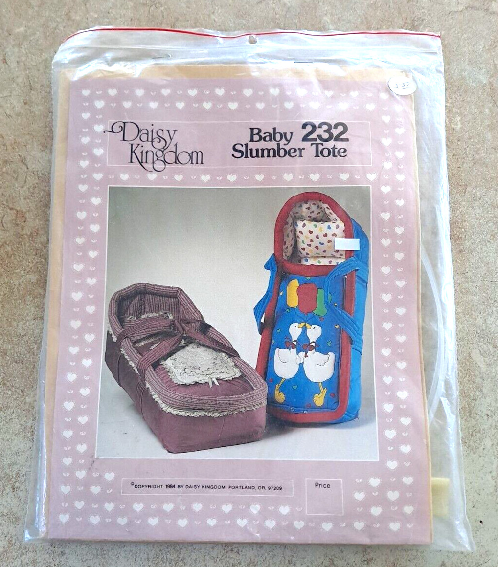 VTG (1984) Daisy Kingdom Baby Slumber Tote #232 Instrucions with Piping
