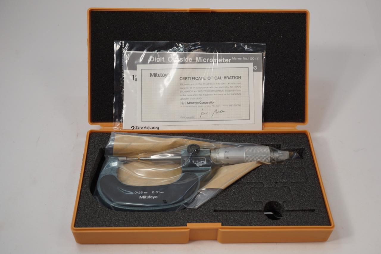 New Mitutoyo Japan 0-25mm Carbide DIGITAL SPLINE  Micrometer 131-115 0.01mm Grad