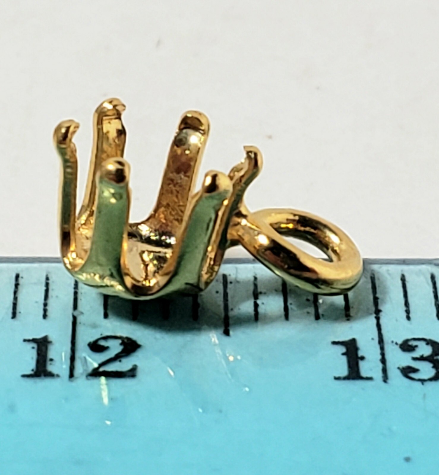 5mm gold plate Round Setting for making 6mm Gemstone Necklace Pendants Lot of 50