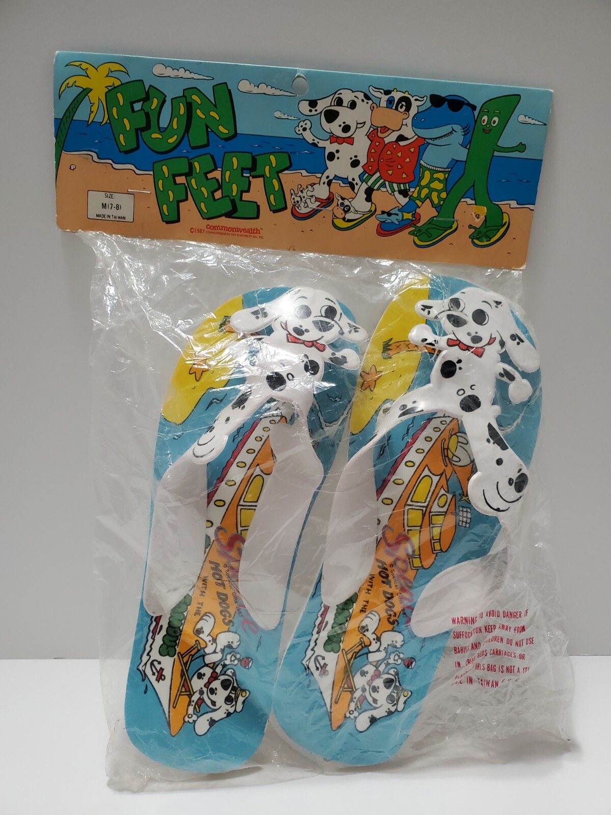 Vtg Dog Sandals 1987 Spencer Gifts Commonwealth Toys Fun Feet Flip-Flops Thong