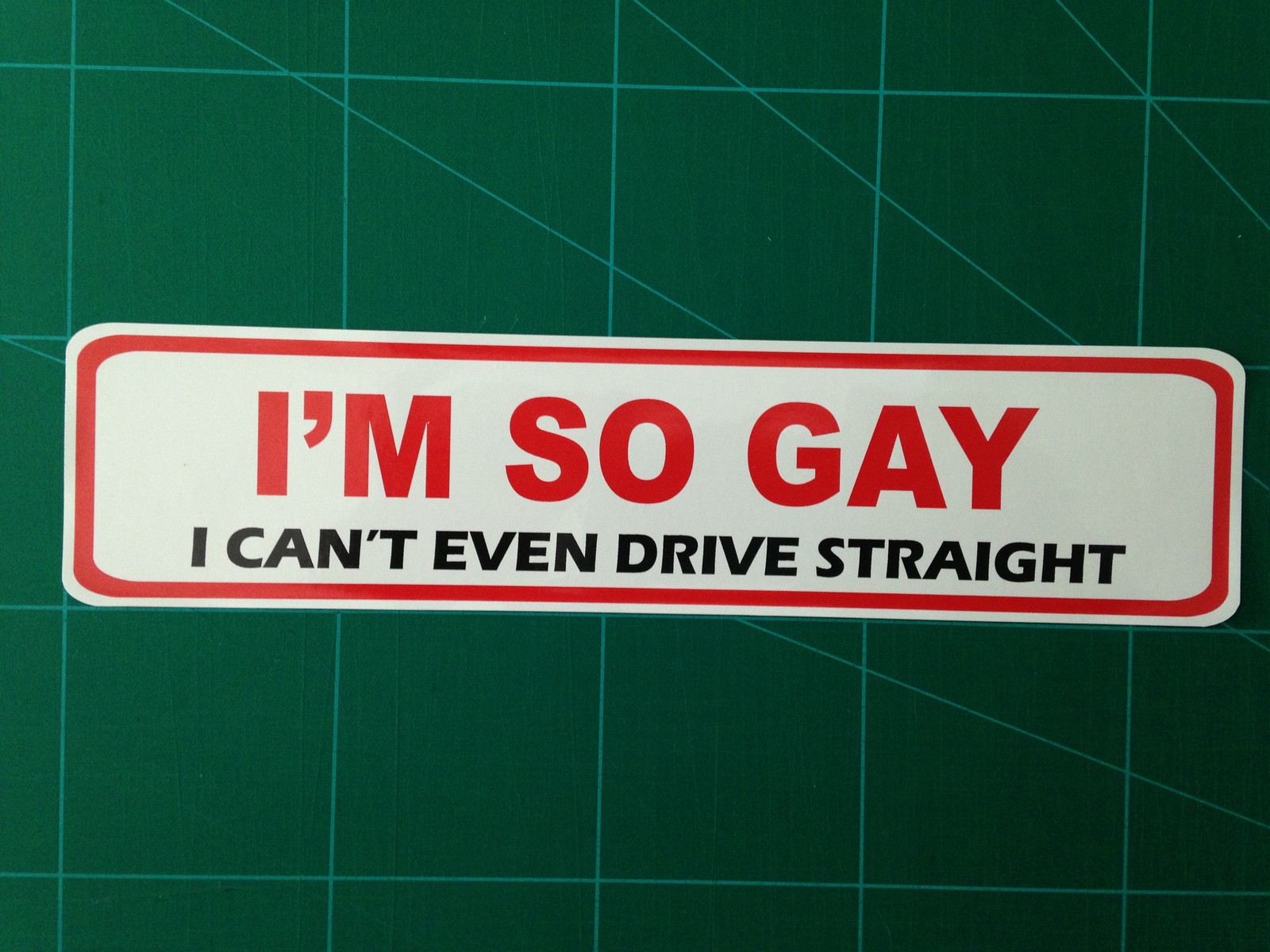 I'M SO GAY  I CANT EVEN DRIVE STRAIGHT- CAR BUMPER STICKER FUNNY  GREAT QUALITY