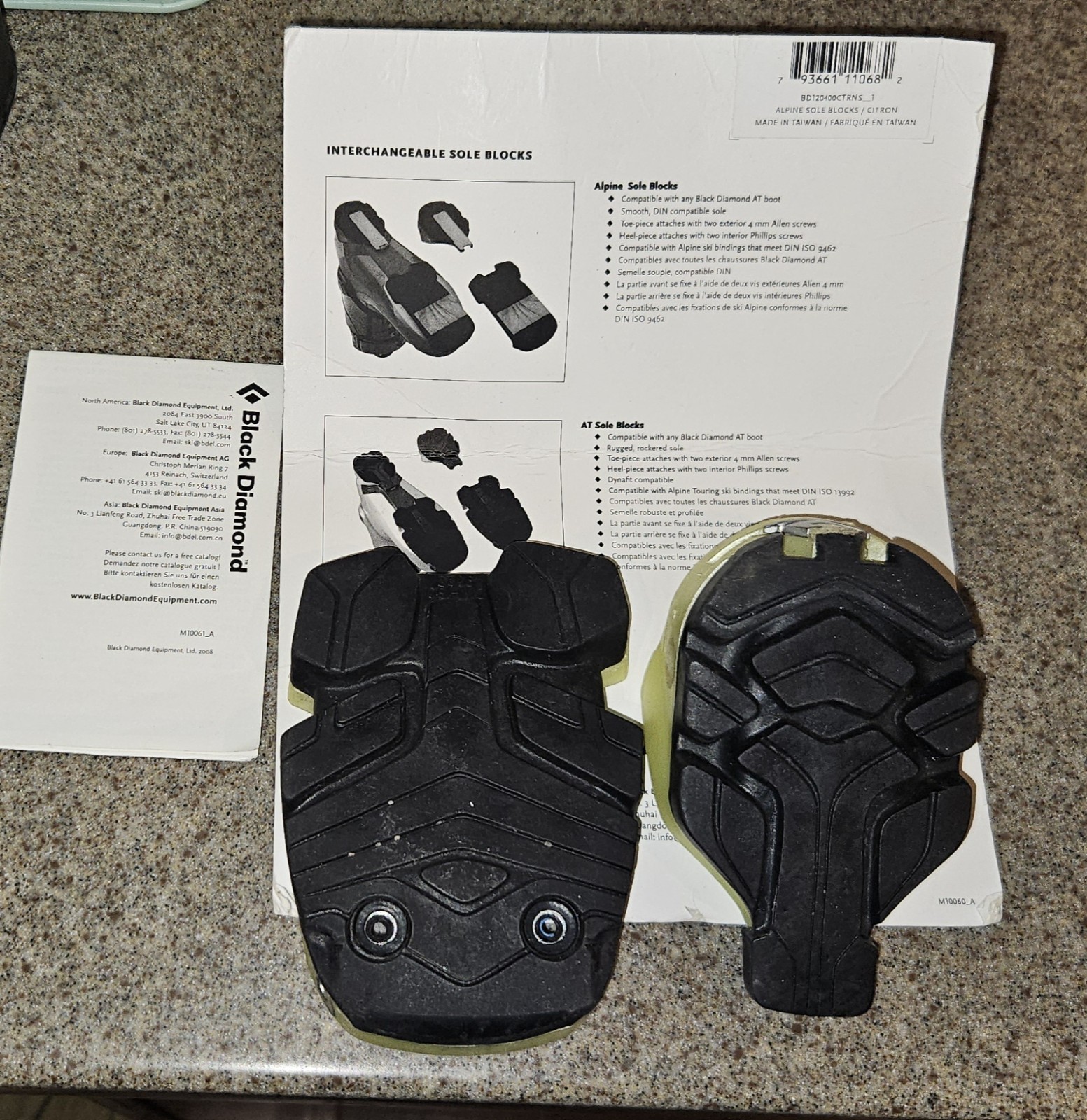 Black Diamond Ski Boot Alpine Sole Block Used Parts Only