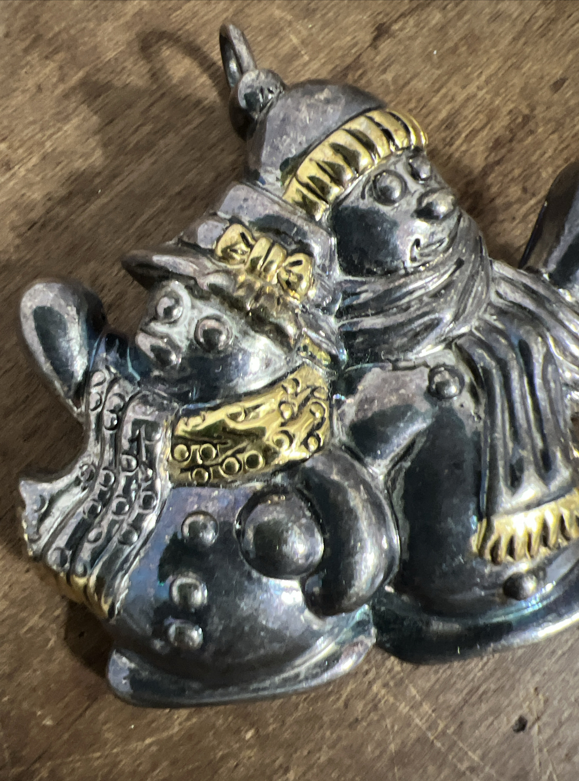 Best Two Tone Snowman Pendant/brooch