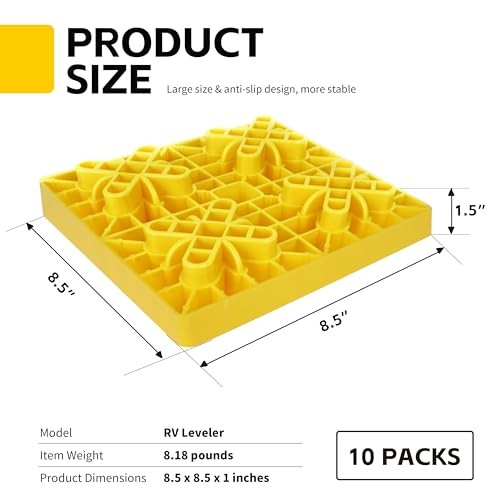 50955 High Visibility RV Leveling Blocks With Interlocking 8.5" x 8.5" x 1"