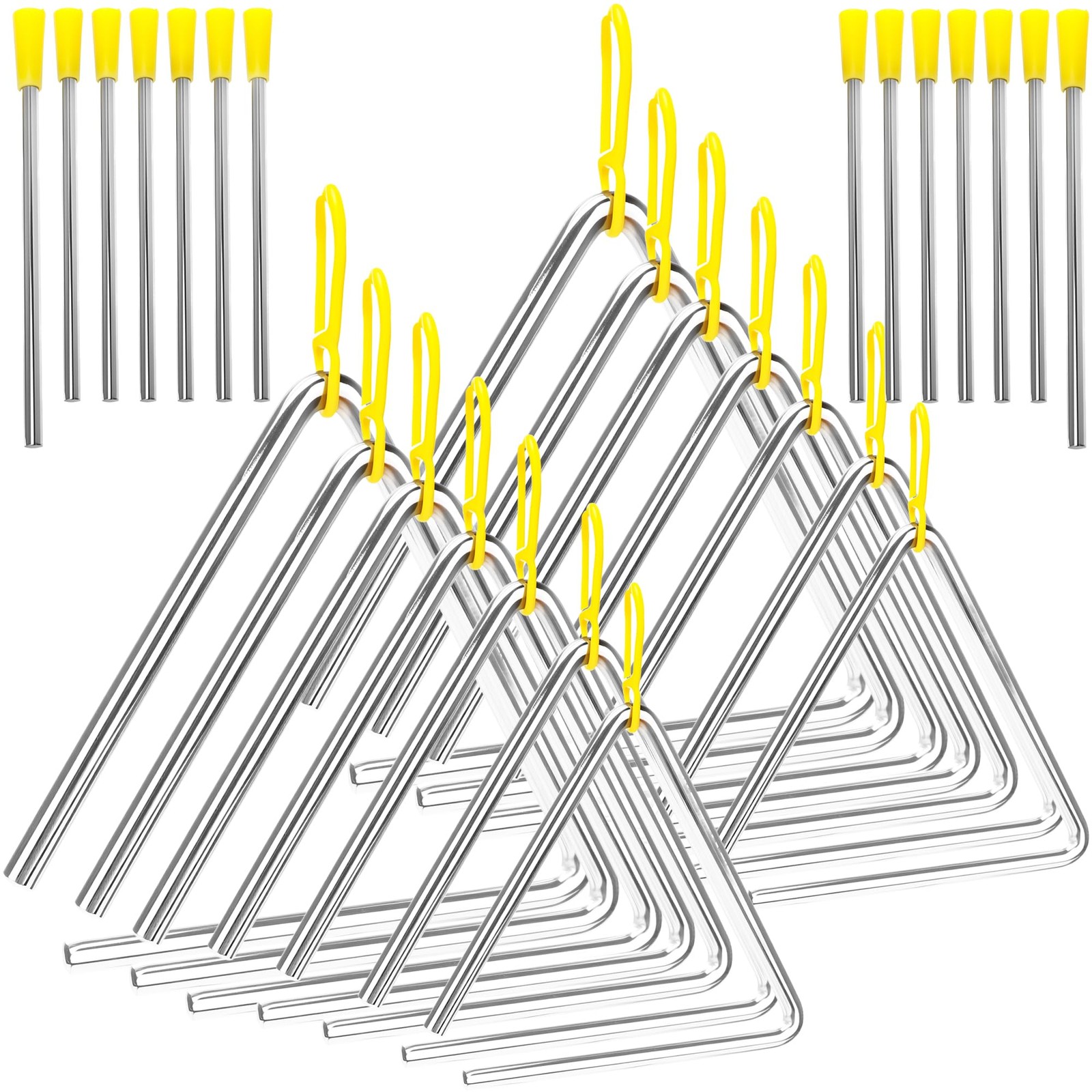 14 Pcs Triangle Percussion Instrument Set 4 5 6 7 8 9 10 Inch Triangle Musica...