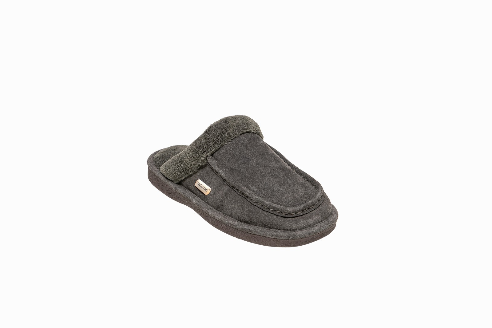 Natural Suede Men Slippers | Grey |12