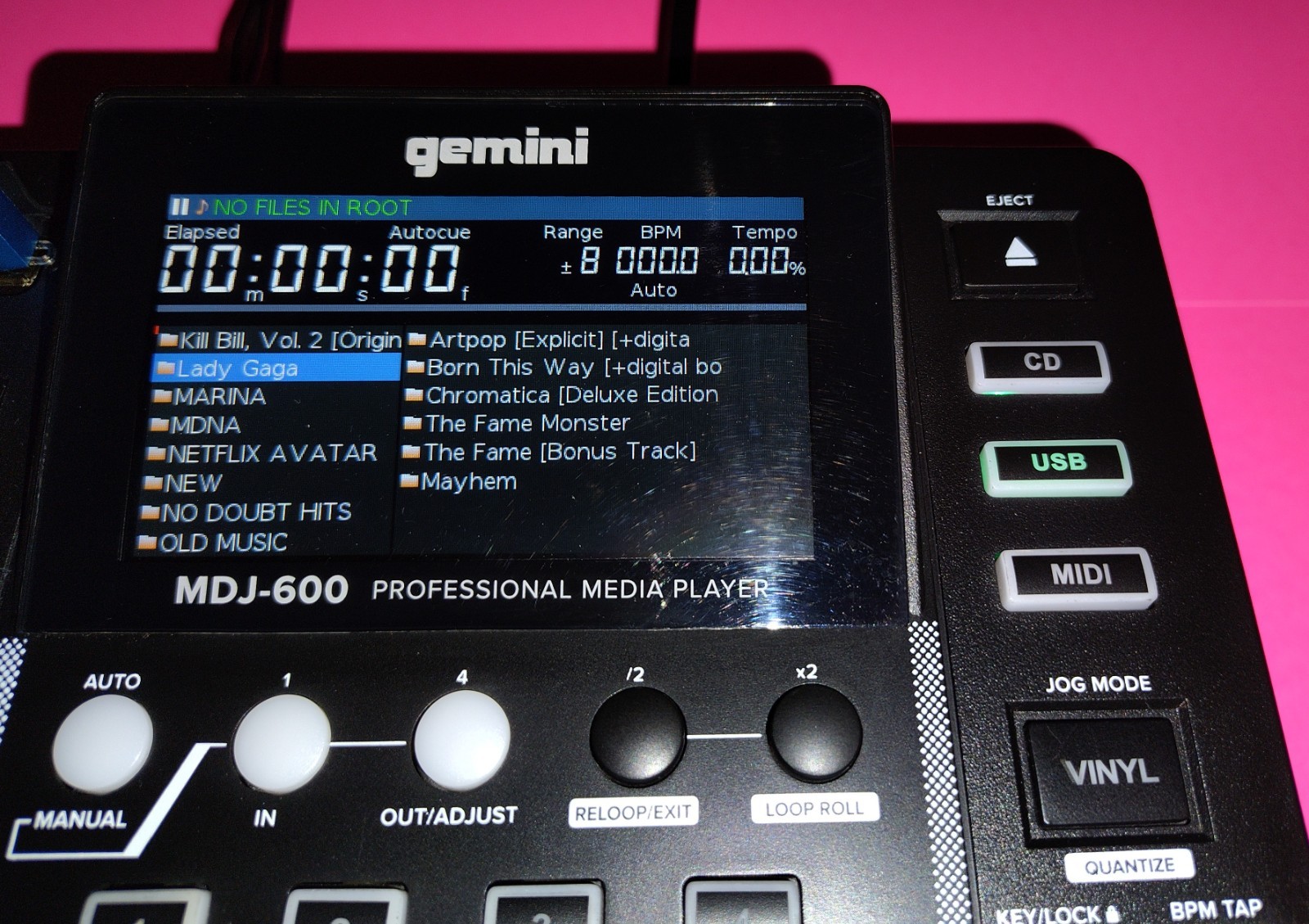 Gemini MDJ-600 Single Tabletop USB/CD Media Player DJ MIDI Controller w/4.3" LCD