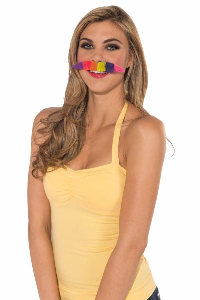Rainbow Costume Moustache Adult One Size