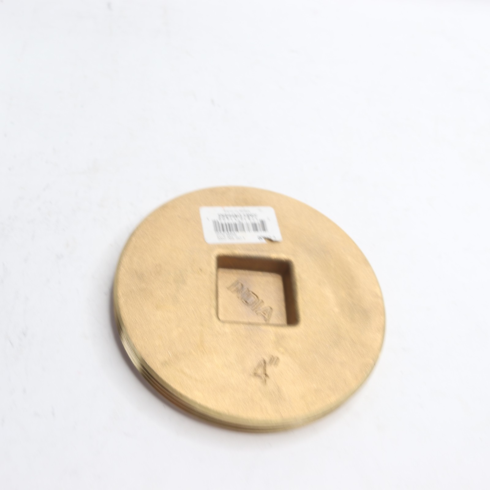 Lasco Countersunk Square Head Light Brass Cleanout Plug 4" 33-3210