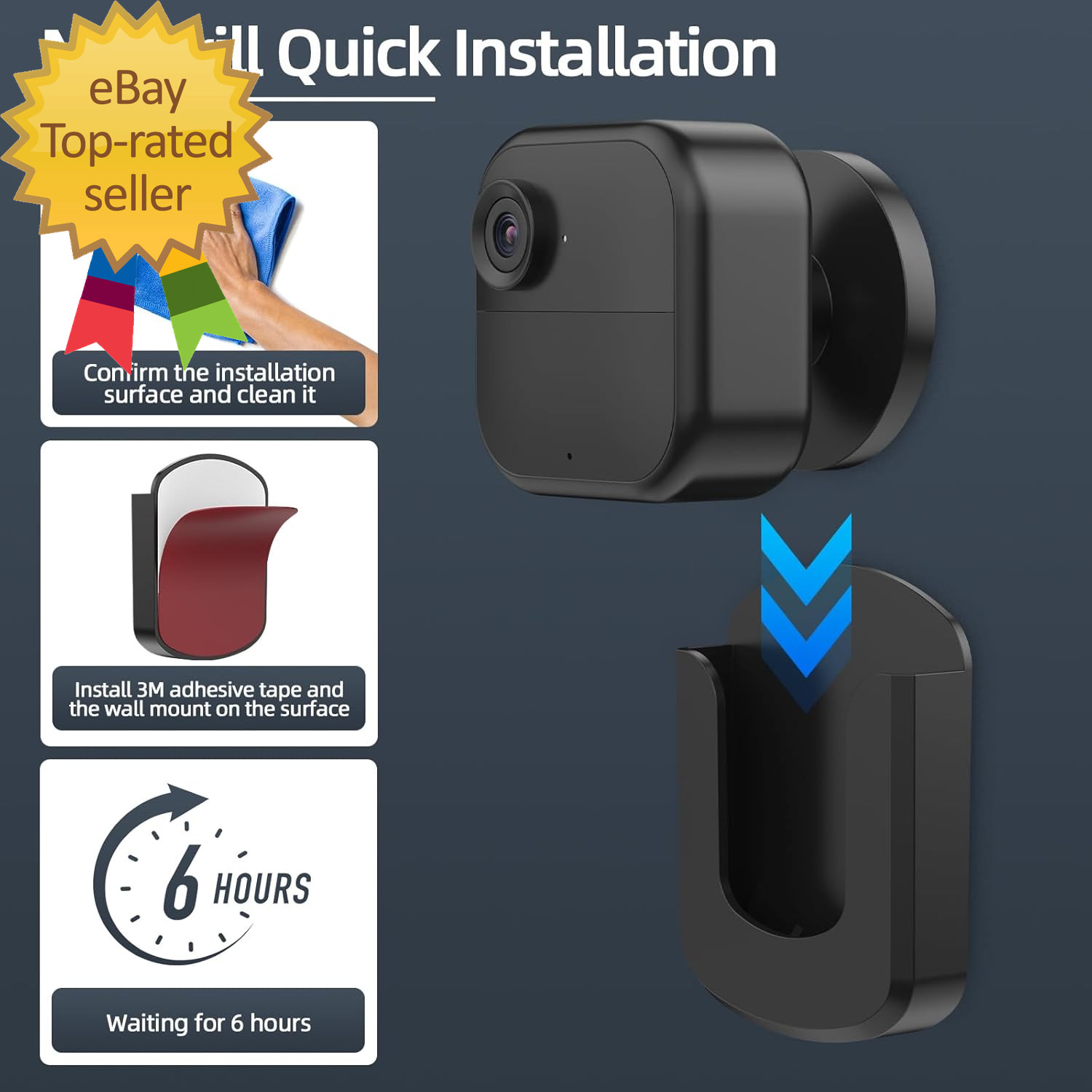 Blink Camera Mount 3 Pack Adhesive Wall Mount Bracket for Blink Outdoor